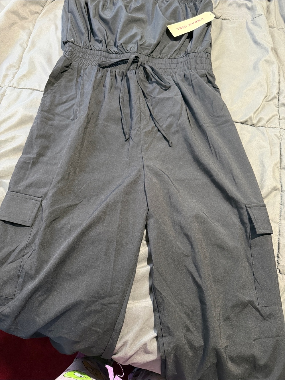 Forever 21 Black Strapless Cargo Jumpsuit - Picture 2 of 5